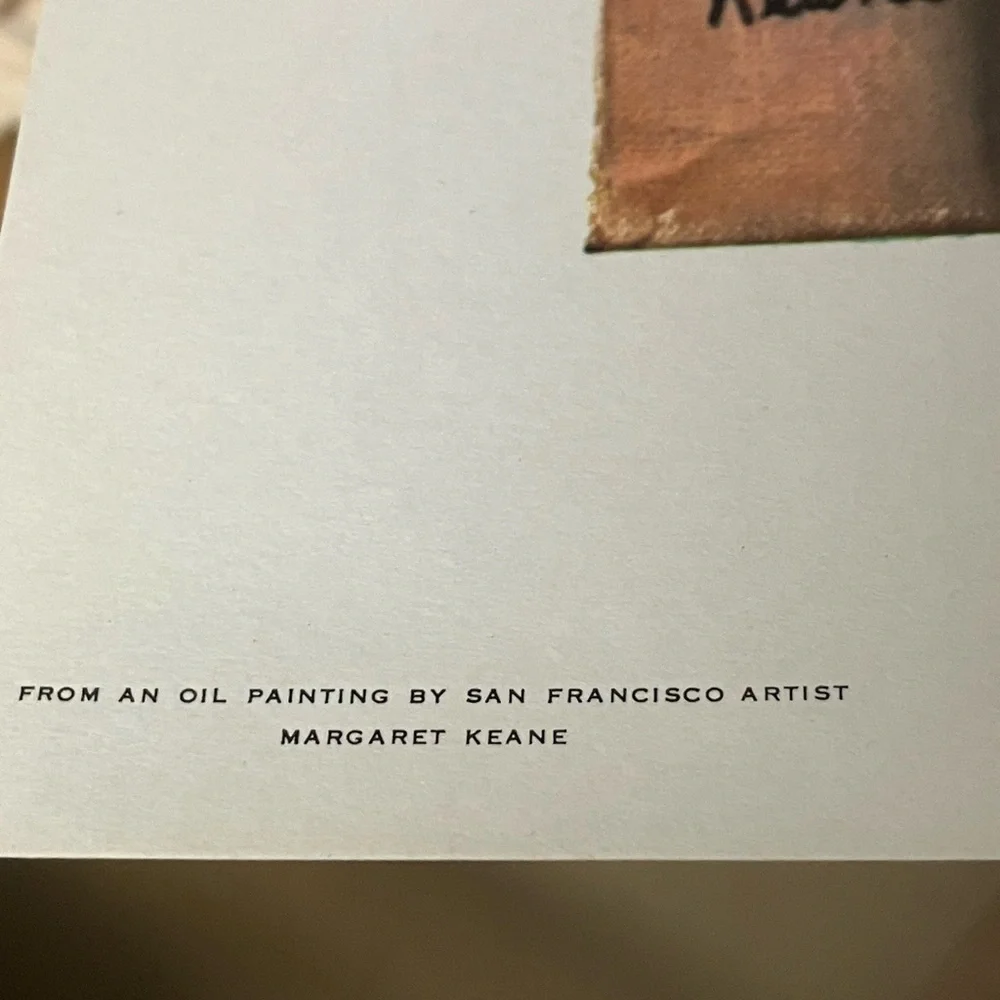 Big Eyes VTG Mod Margaret Keane Lithograph Print Midcentury Vintage Pop Art - Picture 7 of 7